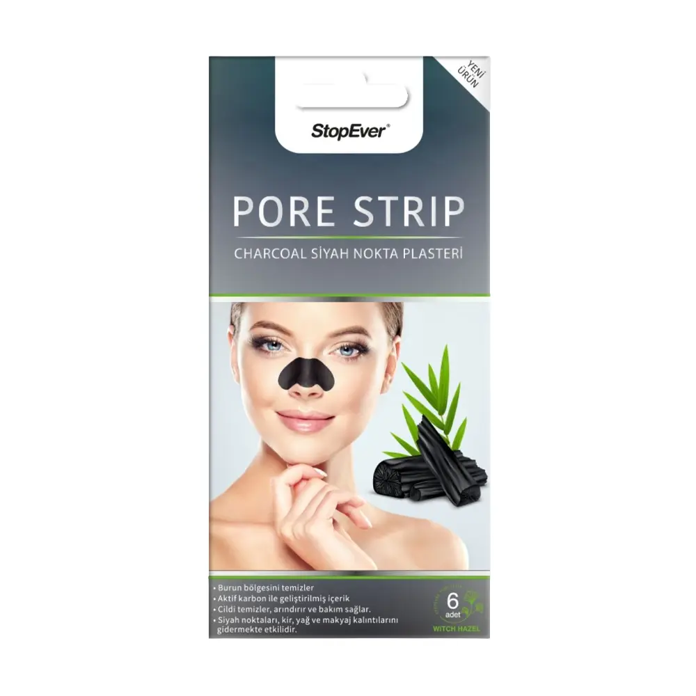لصاقات الأنف بالفحم لإزالة الرؤوس السوداء - StopEver Charcoal Pore Strip